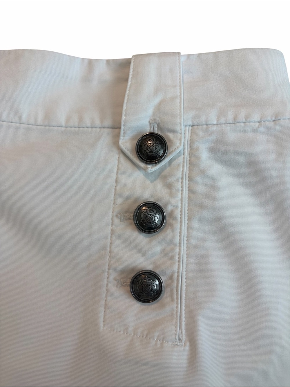 Talbots White Sailor Shorts Size 12 Nautical Button High Rise Stretch - Picture 4 of 5
